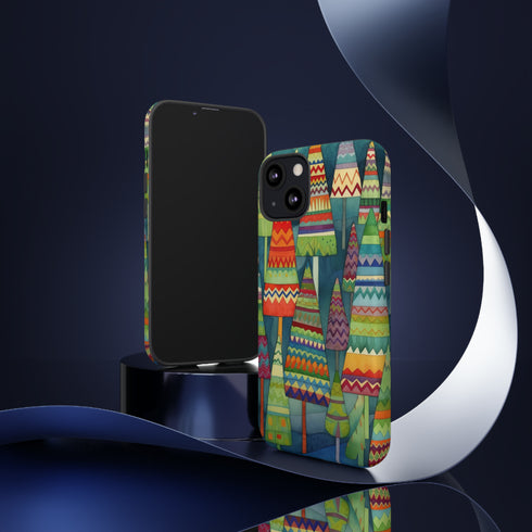 Knitted Christmas Trees - Impact Resistant Phone Case